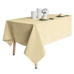 Square Table Cloth, Spill-Proof & Water Resistance Microfiber Yellow 54X54 New